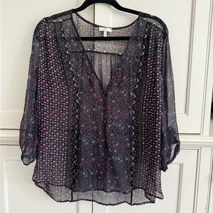 Joie sheer silk blouse